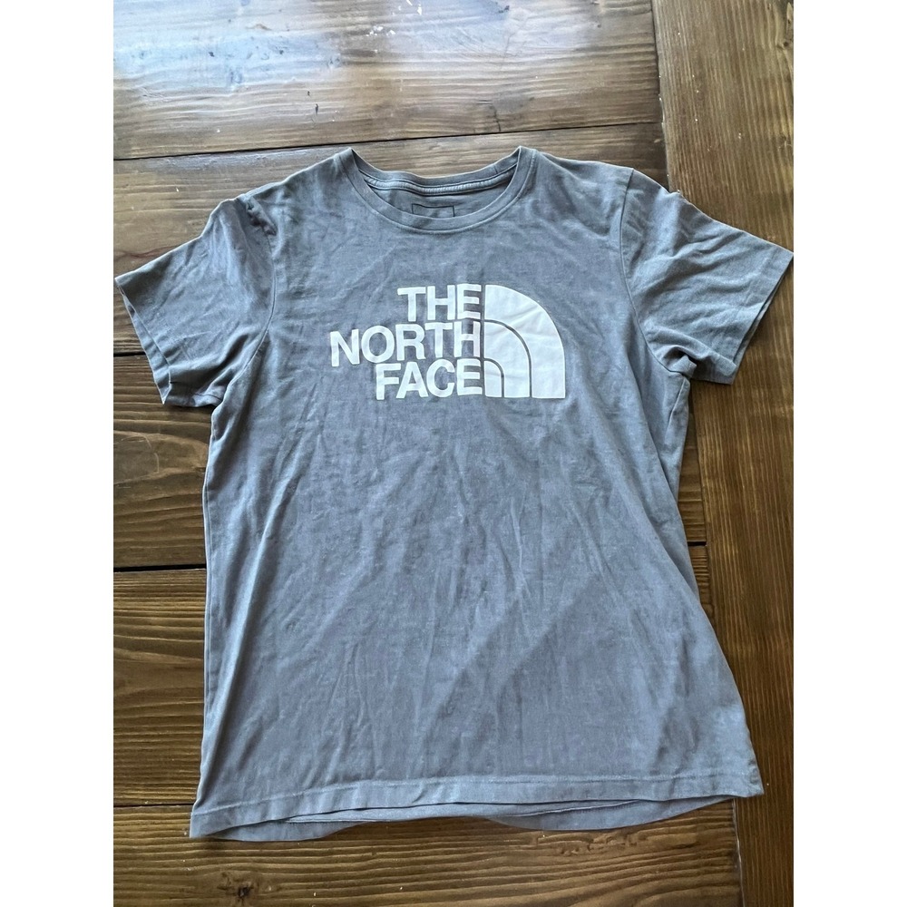 The North Face Womens Gray Short Sleeve Half Dome Logo T-Shirt Size M - Picture 1 of 6